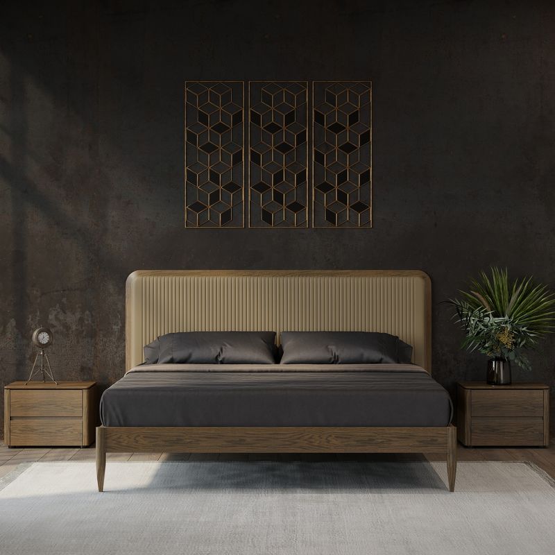 Кровать, отделка шпон дуба W, кожа LE06 MOD INTERIORS PATERNA купить